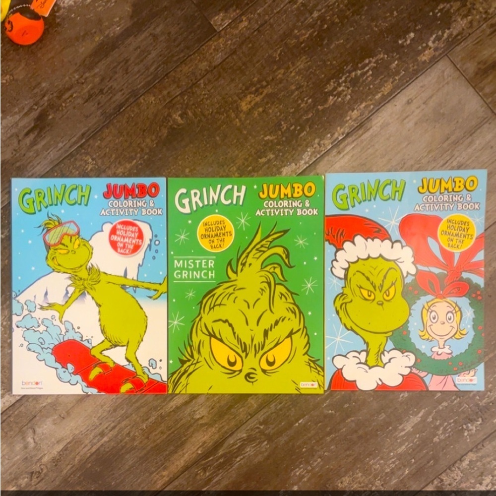 Grinch Jumbo Coloring & Activity Book Set - Green and Red